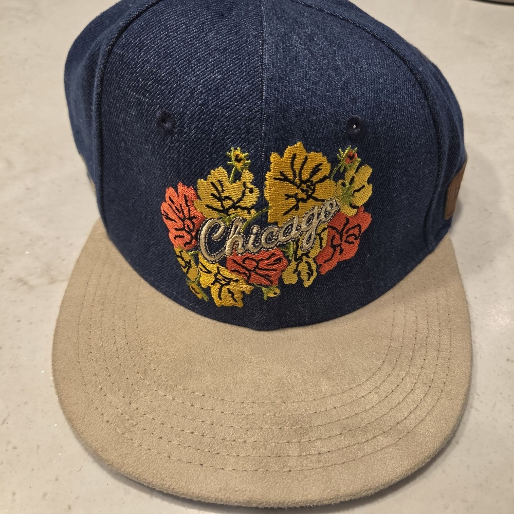 Chicago Bulls Artist Snapback Hat Series Floral Denim Chi Nwosu